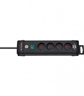 Rallonge 4 prises Premium Plus noir 1,8m H05VV-F 3G1,5 avec interrupteur