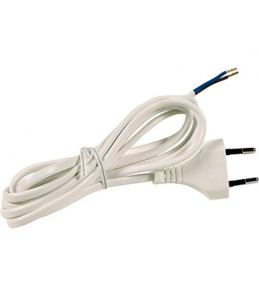 Cable de raccord Europa avec embout 2,0 m blanc