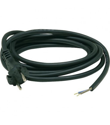 Cable de raccordement H07RN-F 2x1,0 5,0 m, noir