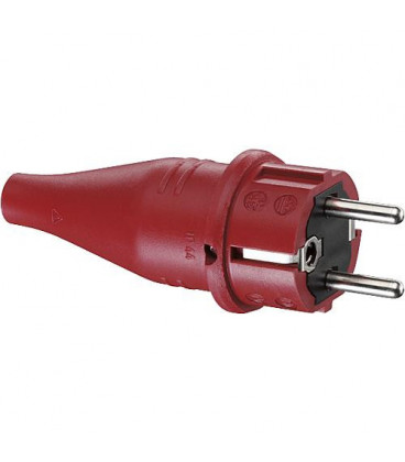 Prise de courant de securite caoutchouc rouge, 16A 250V IP 44