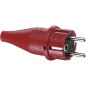 Prise de courant de securite caoutchouc rouge, 16A 250V IP 44