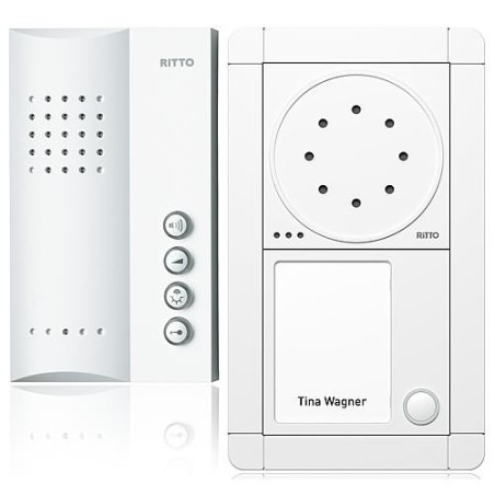 Interphone porte Ritto Portier 1 maison blanc/blanc