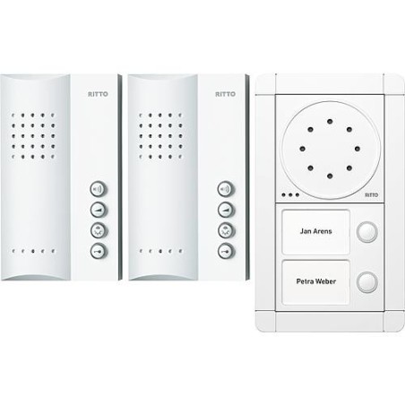 Interphone Ritto Portier 2 maisons Blanc/blanc