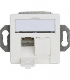 Boite de raccordement, blanc alpin AMJ45/B 8/8 K encastré/50 Cat. 6A(IEC) montage au sol, 2xRJ45, 1 piece *BG*