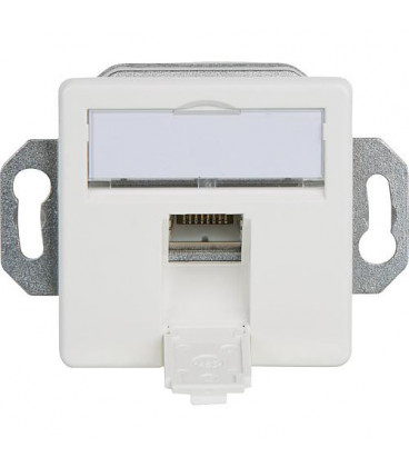 Boite de raccordement, blanc alpin AMJ45/B 8 K encastré/50 Cat.6A(IEC) montage au sol, 1xRJ45, 1 piece *BG*