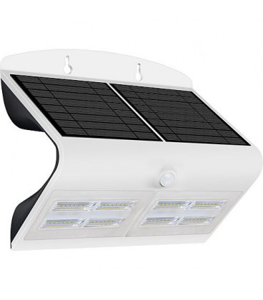 Luminaire mural LED solaire 6,8W, blanc, 800 Lumen avec detecteur de mouvement