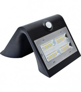 Luminaire mural LED solaire 6,8W, noir, 800 Lumen avec detecteur de mouvement