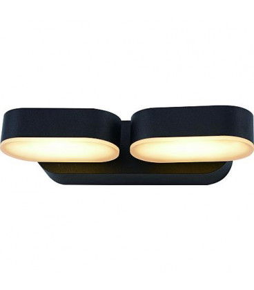 lampe exterieure LED 2 x 6,5W, 340° rotatif, oval, IP54, noir matt