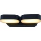 lampe exterieure LED 2 x 6,5W, 340° rotatif, oval, IP54, noir matt