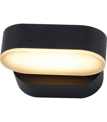 lampe exterieure LED 7,5W, 340° rotatif, oval, IP54, noir matt