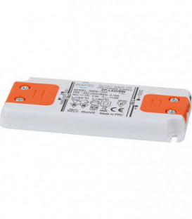 transformateur pour lampe electrique LED 12V DC, 15W, IP20 forme plate, 128x51x14mm