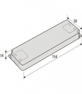 transformateur pour lampe electrique LED 12V DC, 15W, IP20 forme plate, 128x51x14mm