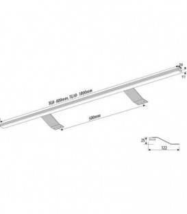 eclairage meuble 800, LED 9,0W, 45LED ALuminium, alimentation 1 m