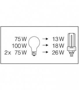 Ampoule OSRAM Duxlux T/E Plus Dulux T/E 26 W/827 PLUS