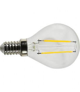 Lampe spherique LED filament clair, 2,5W, E14, 250lm, 2700K
