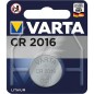Varta piles plates Lithium CR2016, 3,0 Volt 1 Blister