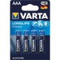 VARTA High Energy Piles V 4903 Blister B4, Micro 1,5V LR03 emballage 4 pieces