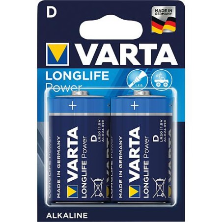 VARTA High Energy Piles V 4920 Blister B2, Mono 1,5V LR20 emballage 2 pieces