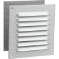 Grille d'aeration intempéries en alu, anodisee - 400x400 mm avec moustiquaire, vis et chevilles