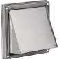 Hotte d'évacuation d'air en inox V2A brossé, raccord diam. 100 mm, mesure ext 150 x 150 mm