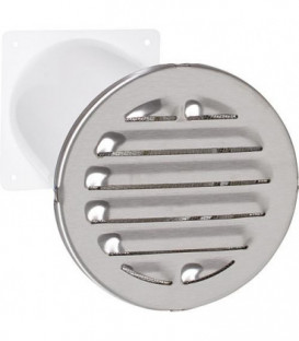 Aerateur a canal telescopique raccord rond, diametre 100 mm grille ext diam: 150 mm V2A rond