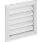 Grille de protection contre les intemperies en alu. 395x395 mm avec moustiquaire et ancrage mural