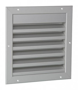 Grille de protection contre les intemperies en alu. 245x245 mm avec moustiquaire et ancrage mural