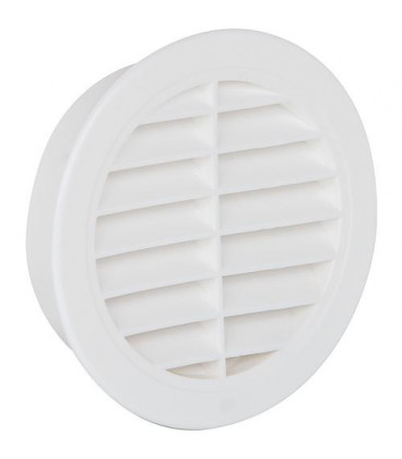 Grille d'aeration ronde avec avec moustiquaire 175 mm, blanc