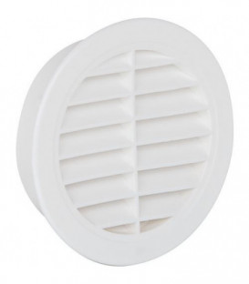 Grille d'aeration ronde avec avec moustiquaire 150 mm, blanc