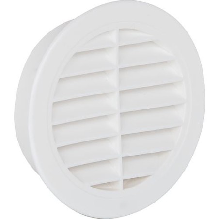 Grille d'aeration ronde avec avec moustiquaire 100 mm, blanc