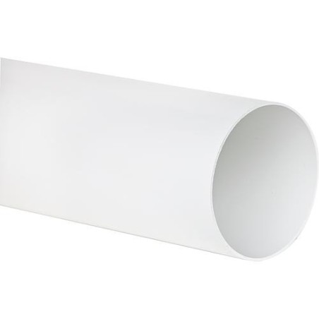 Tube rond DN 125 , 1 m blanc avec manchon