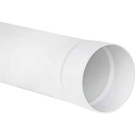 Tube rond DN 125 , 1 m blanc avec manchon