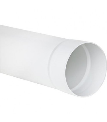 Tube rond DN 100, 1 m blanc avec manchon