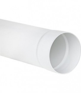 Tube rond DN 150, 1 m, blanc avec manchon