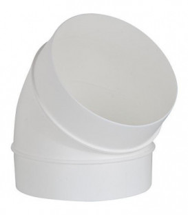 Tube coude rond DN 125, 45° , blanc