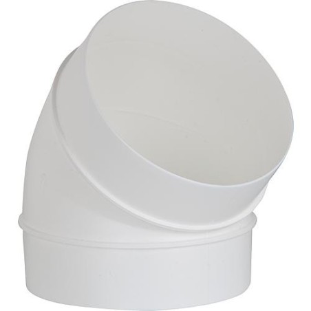 Tube coude rond DN 125, 45° , blanc