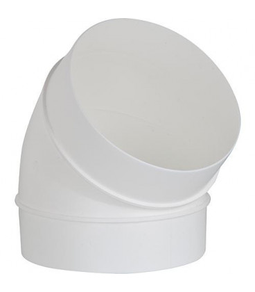 Tube rond courbe DN 100, 45 ° blanc