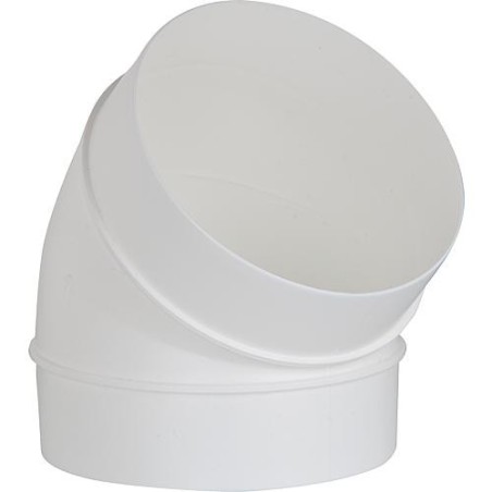 Tube rond courbe DN 100, 45 ° blanc