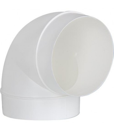 Tube coudé rond DN 125, 90 ° blanc avec manchon