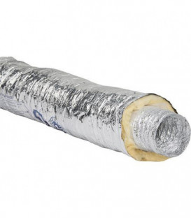 Tube flexible aluminium isolé NW125, longueur 10m, épaisseur d'isolation 25mm