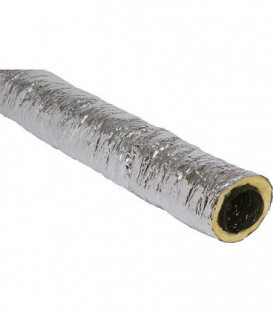 Tube aération flexible, isolé 25 mm épaisseur, en plastique 6m, d :  80 mm