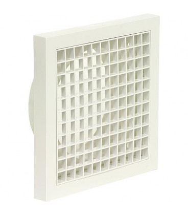 Grille d'aeration L-G 150 avec embout de raccord DN 150 Blanc