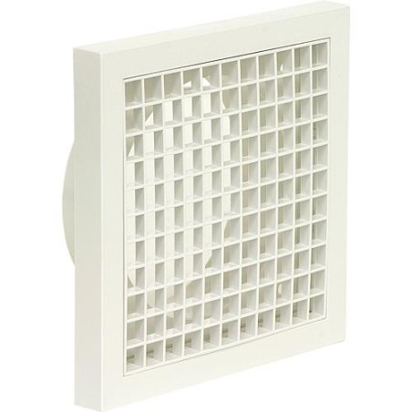 Grille d'aeration L-G 150 avec embout de raccord DN 150 Blanc