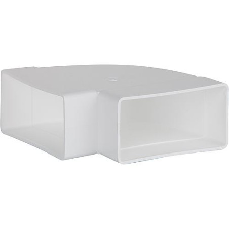 Coude canal plat FLB 100 H 110 x 55 mm horizontal plastique blanc