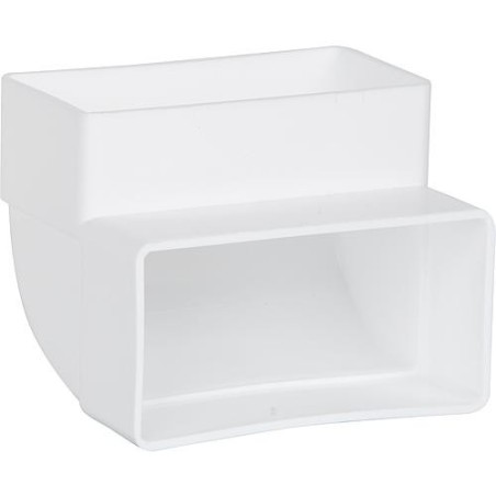 Coude canal plat FLB 100 V 110 x 55 mm vertical plastique blanc