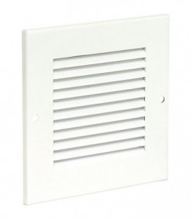 Grille de protection intemperies Blanc laquee H/l: 138 x 138 mm metal avec protect anti-insectes et fixation