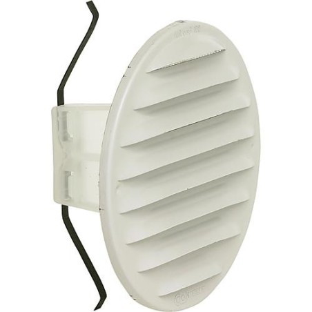 Grille d'aération ronde LGR 100w dim ext 130 mm / Diamètre nominal 100-125 /Métal blanc laqué