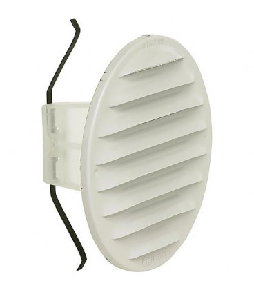 Grille d'aération ronde LGR 150w dim ext 180 mm / Diamètre nominal 125-160 / Métal blanc laqué