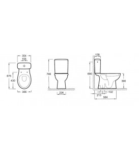 Pack WC sans bride PATIO sortie horizontale