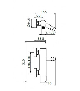 Thermostatique bain-douche